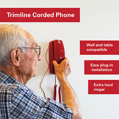 “Big-button corded phone designed for seniors and accessibility”