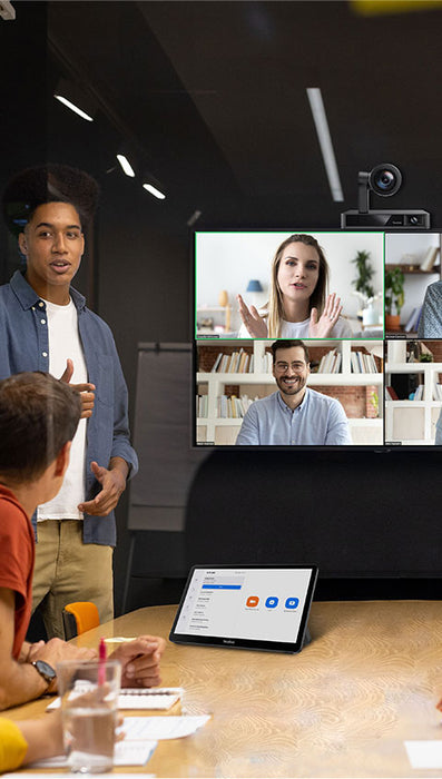 Yealink Bundle of MCoreKit-C5-ZR Zoom Rooms Base-kit for Diverse Meeting Rooms, Rooms, RingCentral, Vonage, Teams Connects to PC, Mac, Cell & Softphones with TWAComm Microfiber Cloth