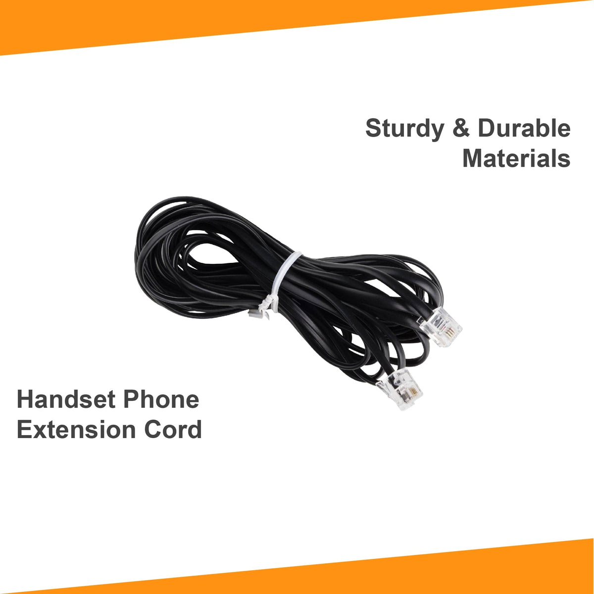 15 ft Phone Line Extension Cord - Black - USA Trading Depot, LLC