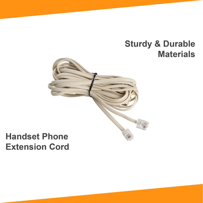 15 ft Phone Line Extension Cord - Bone Ivory - USA Trading Depot, LLC