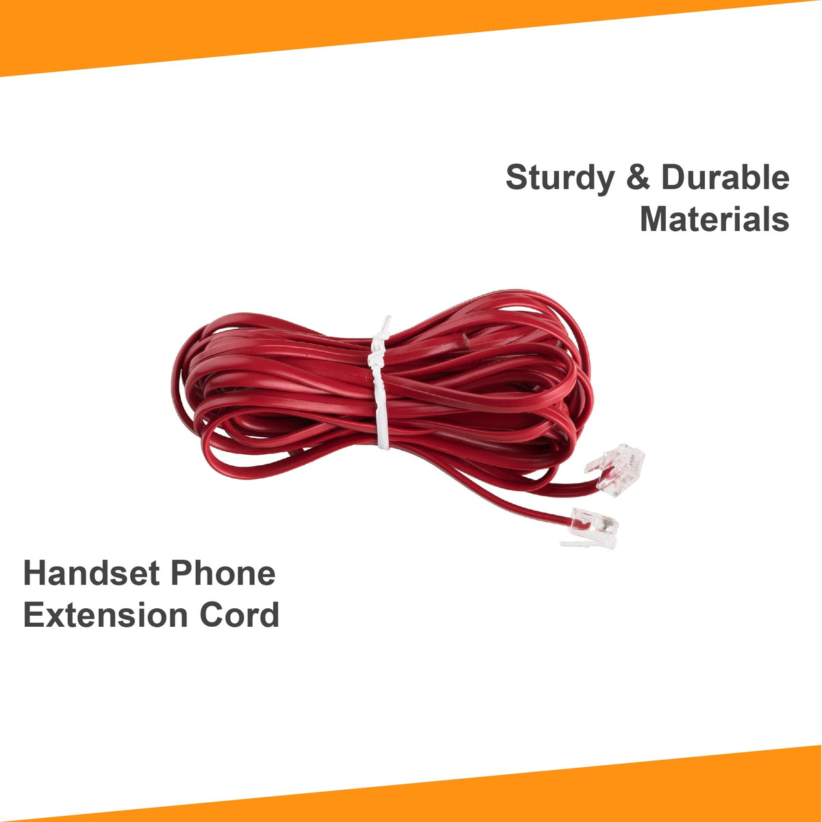 15 ft Phone Line Extension Cord - Crimson Red - USA Trading Depot, LLC