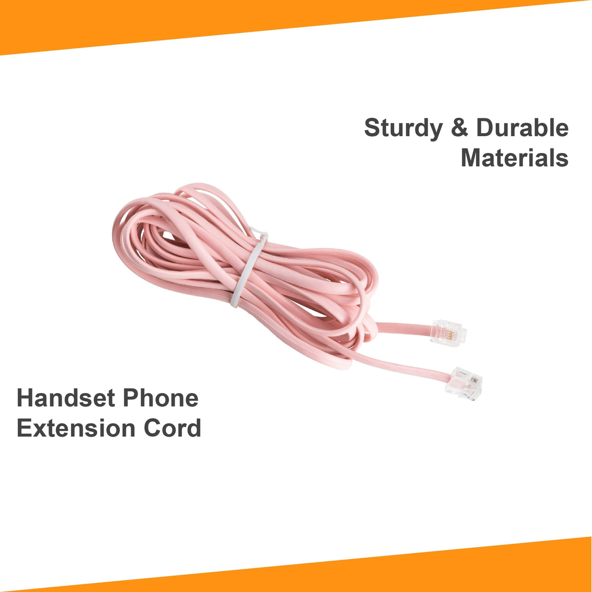 15 ft Phone Line Extension Cord - Pink - USA Trading Depot, LLC