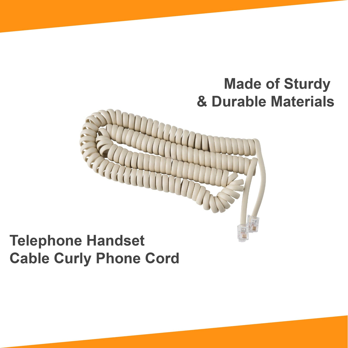 15 ft Telephone Handset Cord for Landline Phone - Bone Ivory - USA Trading Depot, LLC