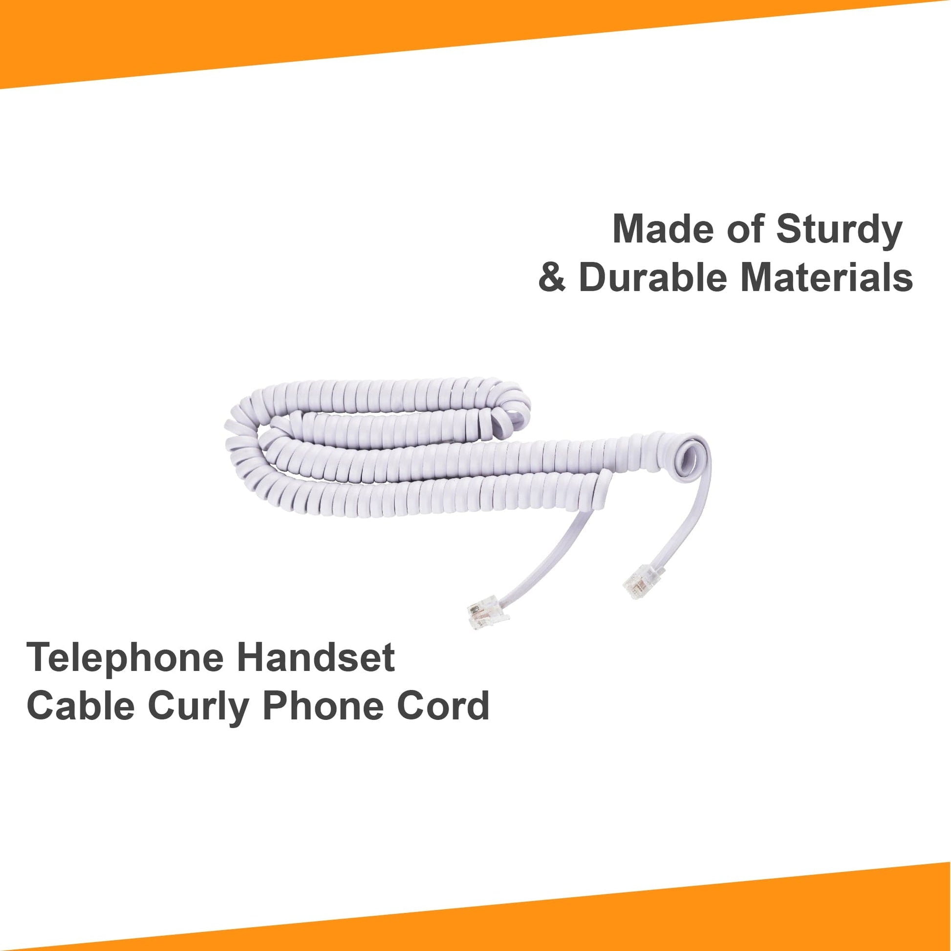 15 ft Telephone Handset Cord for Landline Phone - Choctaw White - USA Trading Depot, LLC