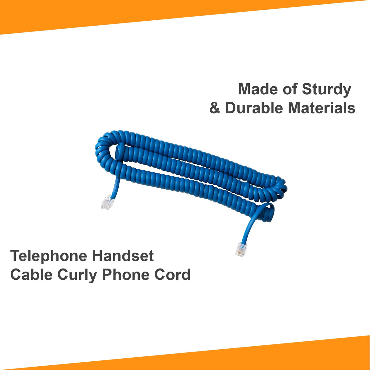 15 ft Telephone Handset Cord for Landline Phone - Classic Blue - USA Trading Depot, LLC