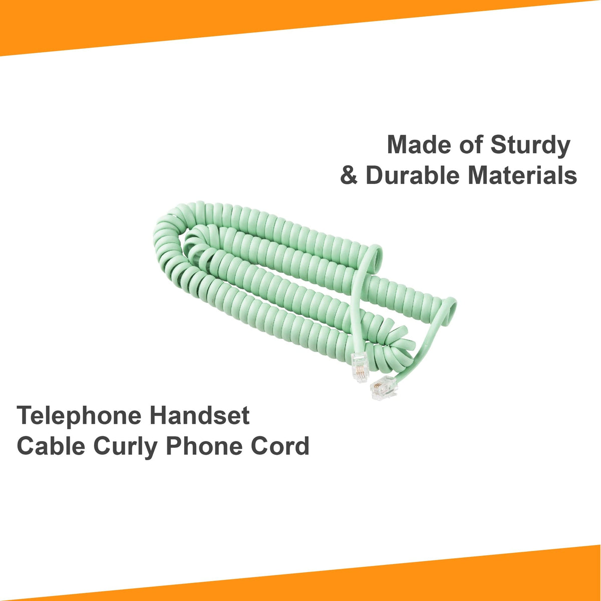 15 ft Telephone Handset Cord for Landline Phone - Earth Green - USA Trading Depot, LLC