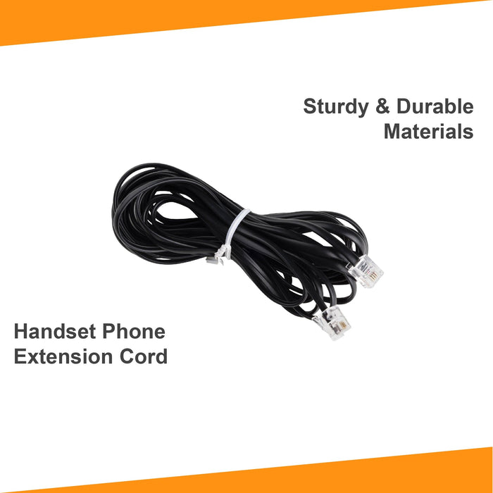 25 ft Phone Line Extension Cord - Black - USA Trading Depot, LLC