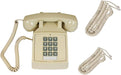 iSoHo Phones, [Ready Bundle] Classic 2500 Desk Landline Phones – VOIP & Amplified Large-Button Telephones with Keypad - Includes (2) Matching Curly Handset Cords, one Each, 15ft & 25ft