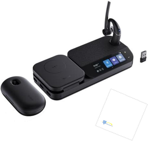 TWA Yealink BH71-WORKSTATION-PRO Wireless Business Headset Bundle for Computer PC Laptop Teams Certified Headset with Charge Stand for UC Communication and Microfiber Cloth