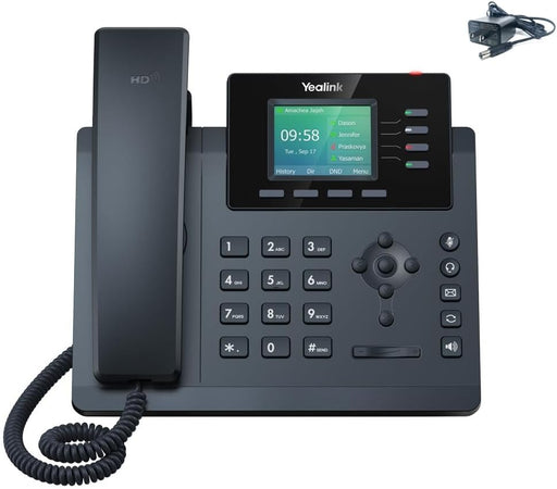 Yealink SIP-T34W WiFi IP Phone - Power Adapter Included - 4 VoIP Accounts. 2.4-Inch Color Display. Dual-Port Gigabit Ethernet, 802.3af PoE, (SIP-T34W-PSU)