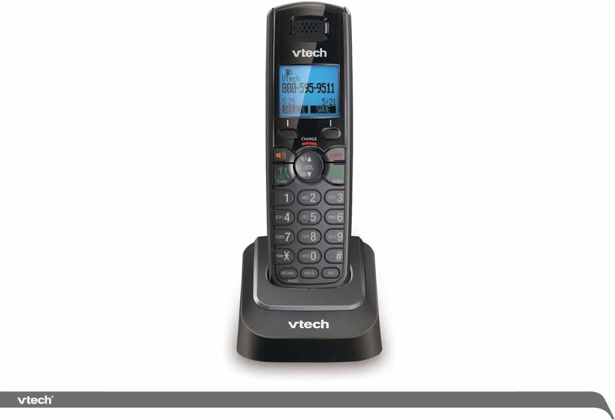 VTech DS6151-11 DECT 6.0 2-Line Expandable Cordless Phone + (2) DS6101-11 Accessory Handset, Black