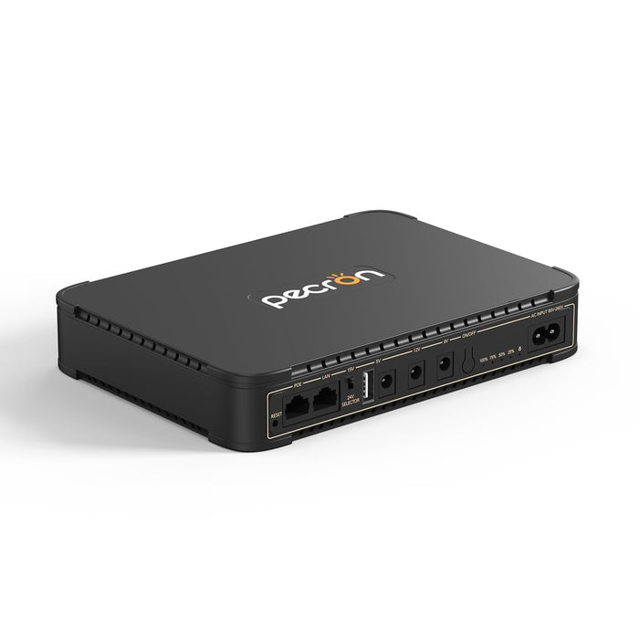 Pecron D77 DC UPS Battery Backup, 76.96Wh Small UPS for WiFi Router/Modem/Security Camera/Phone, Uninterruptible Power Supply with PoE Port, 5V/9V/12V DC5521 Port, 5V USB-A