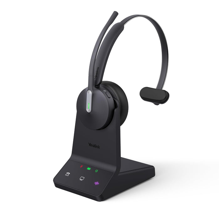 Yealink WH64 DECT & Bluetooth Dual Teams Wireless Headset, 606 ft Range On Ear Work Headphones with 3X Noise Cancelling Mic, 32H Talk Time, Ringer, Office Headsets for Desk IP Phone, PC,Cellphone