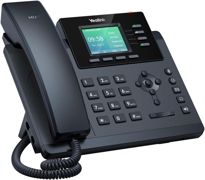 Yealink SIP-T34W WiFi IP Phone - Power Adapter Included - 4 VoIP Accounts. 2.4-Inch Color Display. Dual-Port Gigabit Ethernet, 802.3af PoE, (SIP-T34W-PSU)