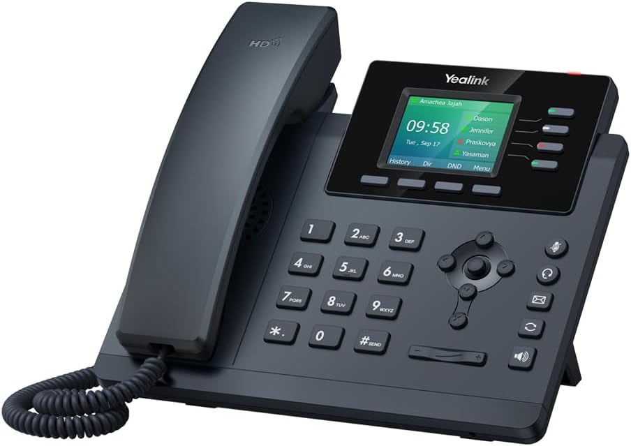 Yealink SIP-T34W WiFi IP Phone - Power Adapter Included - 4 VoIP Accounts. 2.4-Inch Color Display. Dual-Port Gigabit Ethernet, 802.3af PoE, (SIP-T34W-PSU)
