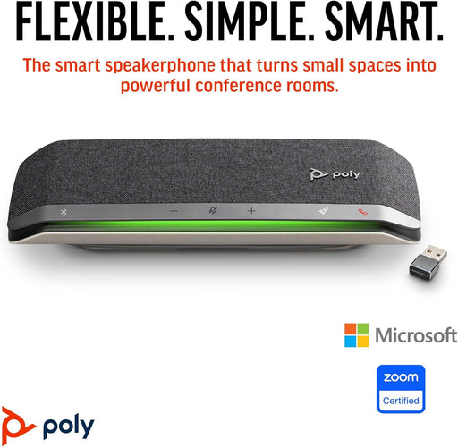Poly Sync 40+ Smart Speakerphone (Plantronics) - Flexible Workspaces - Connect to PC/Mac via BT700 Adapter and Smartphones via Bluetooth - Works with Teams, Zoom – Amazon Exclusive