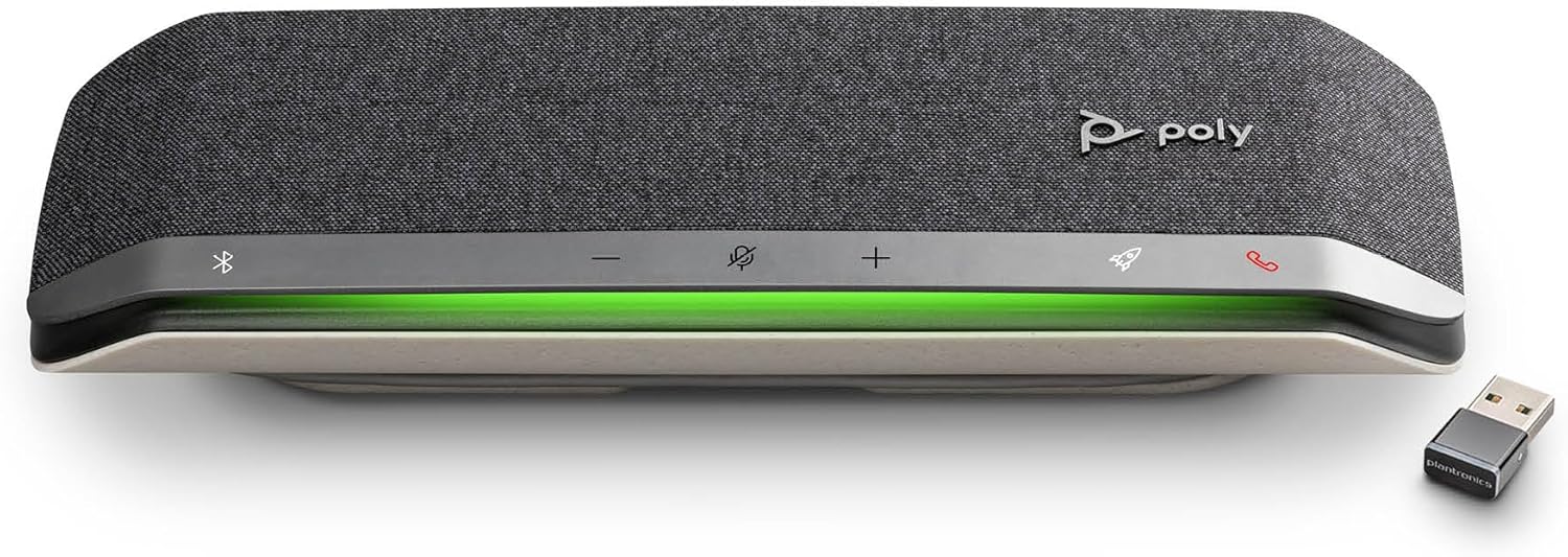Poly Sync 40+ Smart Speakerphone (Plantronics) - Flexible Workspaces - Connect to PC/Mac via BT700 Adapter and Smartphones via Bluetooth - Works with Teams, Zoom – Amazon Exclusive