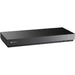 Polycom video conferencing system front view with sleek black hardware design