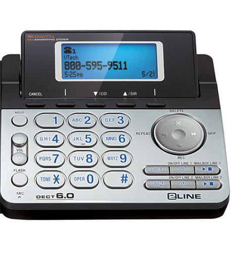 VTech DS6151-11 DECT 6.0 2-Line Expandable Cordless Phone + (2) DS6101-11 Accessory Handset, Black