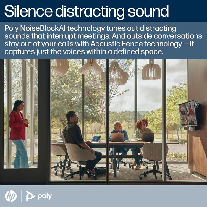Poly Studio 4K USB Video Conference System (Plantronics) - Camera, Microphone, & Speaker Bar for Small & Medium Conference Rooms - Auto Framing & Tracking - Teams/Zoom Certified - Amazon Exclusive