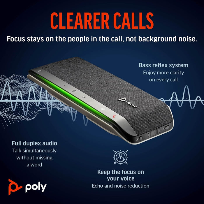 Poly Sync 40+ Smart Speakerphone (Plantronics) - Flexible Workspaces - Connect to PC/Mac via BT700 Adapter and Smartphones via Bluetooth - Works with Teams, Zoom – Amazon Exclusive