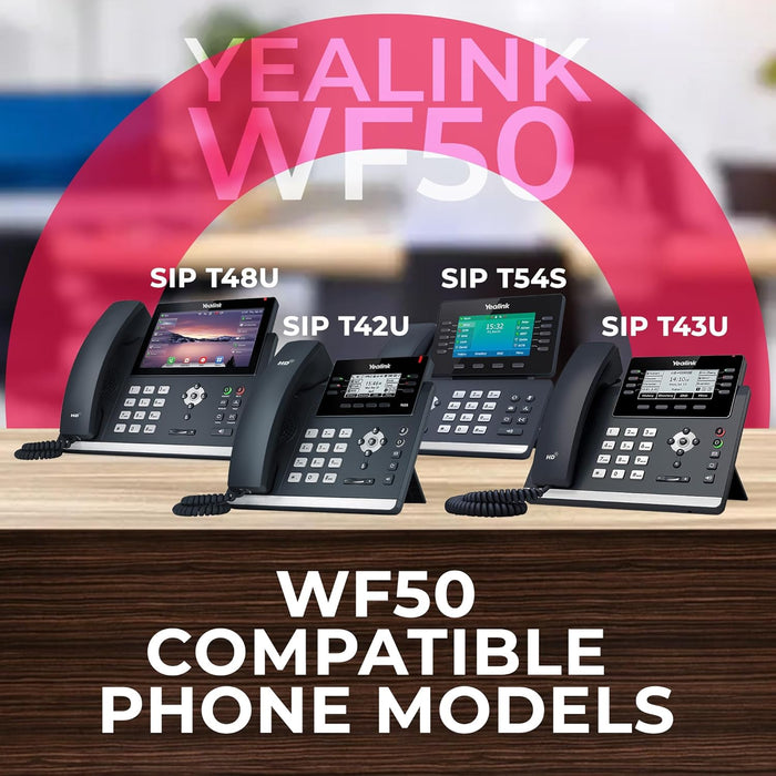Yealink WF50 USB Wi-Fi dongle compatible with SIP T48U, SIP T42U, SIP T54S, and SIP T43U desk phones