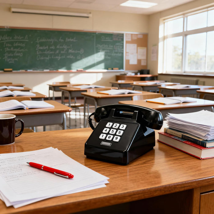 iSoHo Phones, [Ready Bundle] Classic 2500 Desk Landline Phones – VOIP & Amplified Large-Button Telephones with Keypad - Includes (2) Matching Curly Handset Cords, one Each, 15ft & 25ft Color: Black