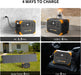 Pecron E500LFP portable power station with AC, USB-C, solar, and car charging options