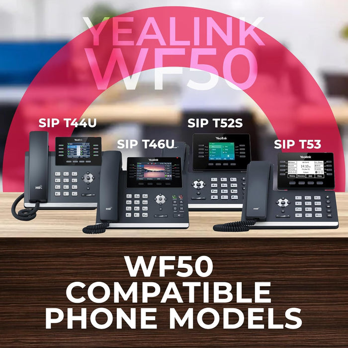 Yealink WF50 USB Wi-Fi dongle compatible with SIP T44U, SIP T46U, SIP T52S, and SIP T53 phone mod