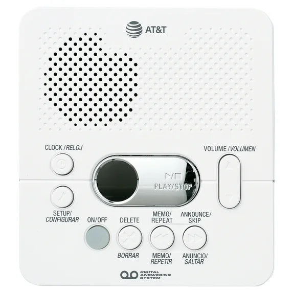 AT&T Digital Answering System, w/Min Record Time, White