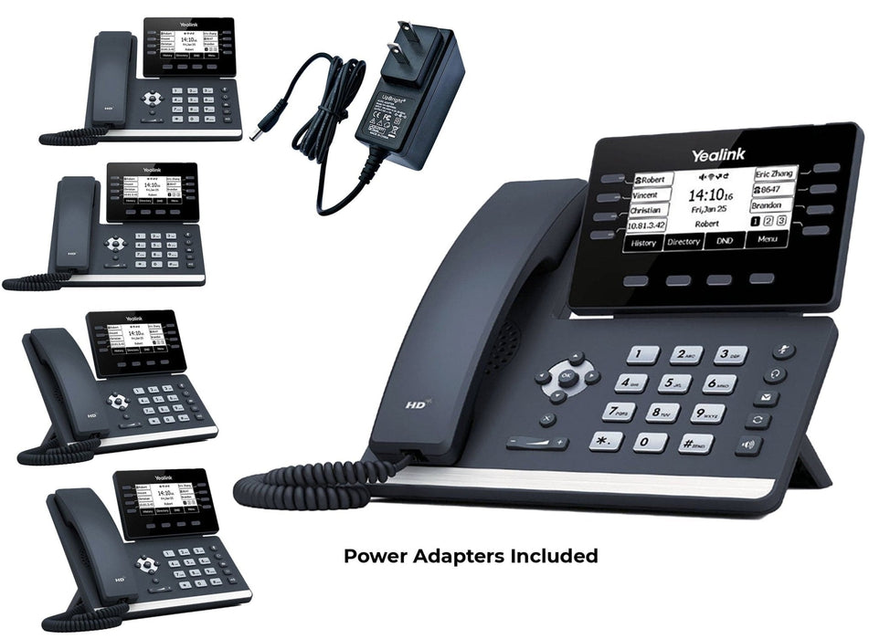 Advanced: Experience cutting-edge technology with Yealink YEA-SIP-T53W [5 Phone Bundle] Prime Business Phone - Power Adapters Included - Ships within 1 Bus. Day - USA Trading Depot, LLC