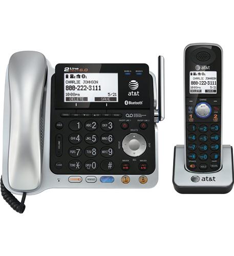 AT&T TL86109 DECT 6.0 2-line Bluetooth Cord/Cordless Phone System [Includes Four Expandable Handsets] Bundle - USA Trading Depot, LLC