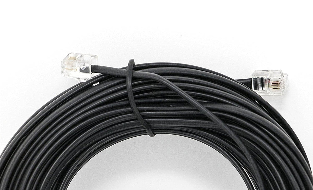 Black 50 FT. Phone Telephone Extension Cord Cable Line Wire - iSoHo Phone Accessories - USA Trading Depot, LLC