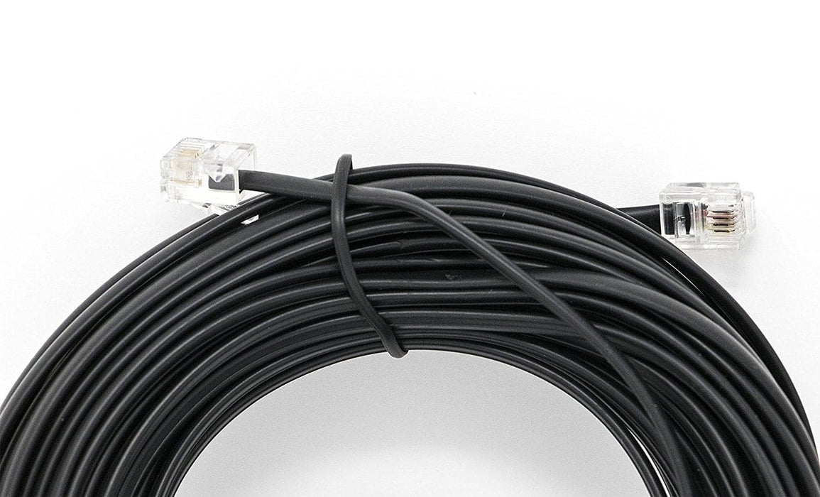 Black 50 FT. Phone Telephone Extension Cord Cable Line Wire - iSoHo Phone Accessories - USA Trading Depot, LLC