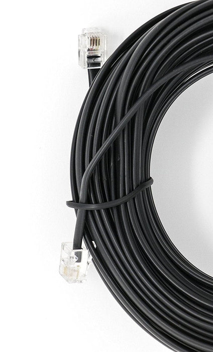 Black 50 FT. Phone Telephone Extension Cord Cable Line Wire - Phone Cable Line Cord - iSoHo Phone Accessories - USA Trading Depot, LLC