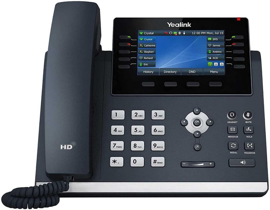 Discover Yealink T46U IP Phone [BUNDLE], 16 VoIP Accounts. 4.3-Inch Color Display. Dual USB 2.0, Dual-Port Gigabit Ethernet, 802.3af PoE, [Power Adapter Included] (SIP-T46U) | Efficient Office Communication - Free Shipping - USA Trading Depot, LLC