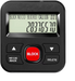 Black call blocker device with red block button and blocked call log display