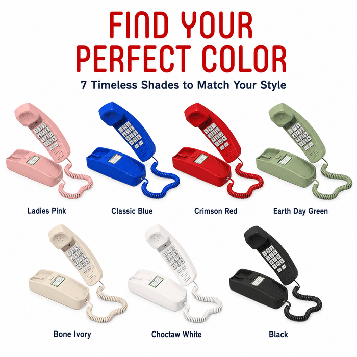 iSoHo Big Button Trimline Phone - Corded Retro Desk Phone - USA Trading Depot, LLC