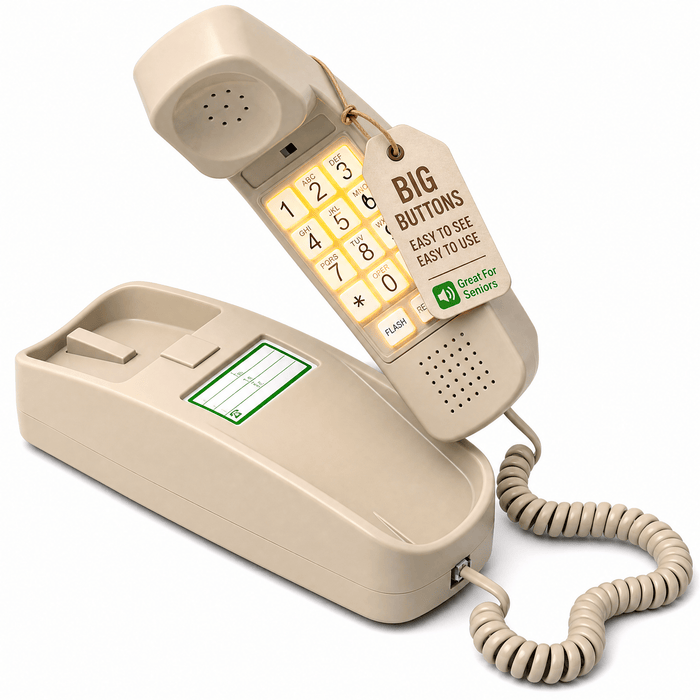 iSoHo Big Button Trimline Phone - Corded Retro Desk Phone - USA Trading Depot, LLC