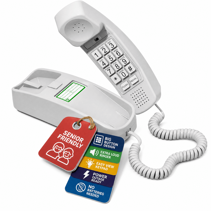 iSoHo Big Button Trimline Phone - Corded Retro Desk Phone - USA Trading Depot, LLC