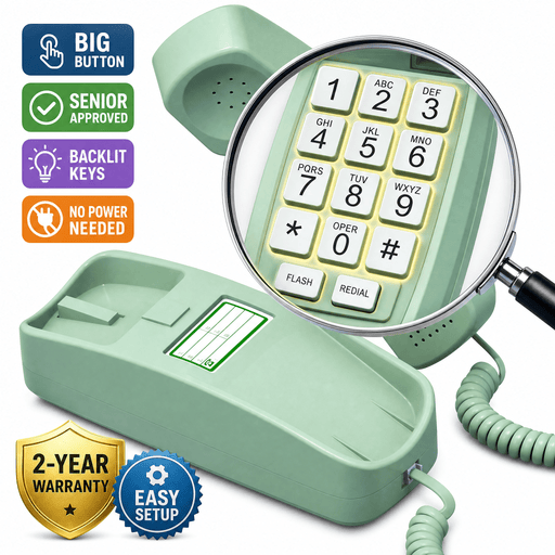 iSoHo Big Button Trimline Phone - Corded Retro Desk Phone - USA Trading Depot, LLC