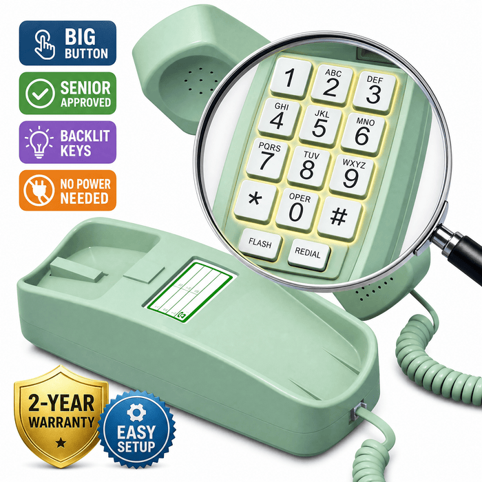 iSoHo Big Button Trimline Phone - Corded Retro Desk Phone - USA Trading Depot, LLC
