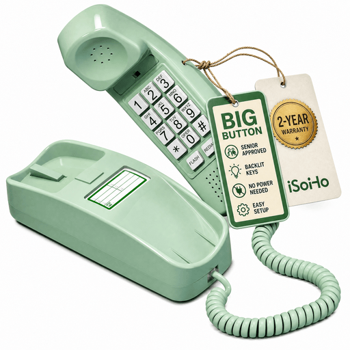 iSoHo Big Button Trimline Phone - Corded Retro Desk Phone - USA Trading Depot, LLC
