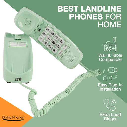 iSoHo Big Button Trimline Phone - Corded Retro Desk Phone - USA Trading Depot, LLC