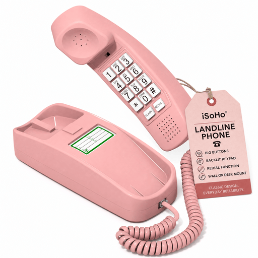 iSoHo Big Button Trimline Phone - Corded Retro Desk Phone - USA Trading Depot, LLC