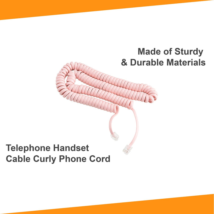Pink Phone Cord 15ft - Static-Free Handset Cable - USA Trading Depot, LLC