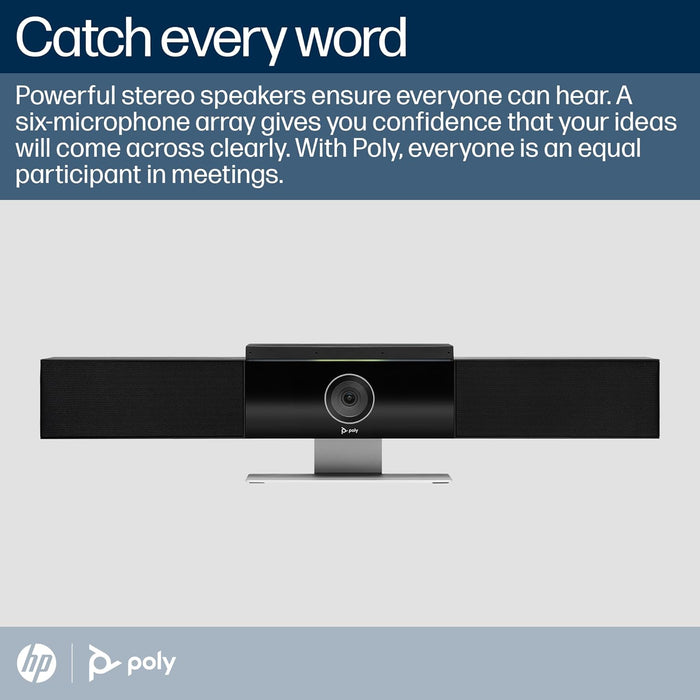 Poly Studio 4K USB Video Conference System (Plantronics) - Camera, Microphone, & Speaker Bar for Small & Medium Conference Rooms - Auto Framing & Tracking - Teams/Zoom Certified - Amazon Exclusive - USA Trading Depot, LLC