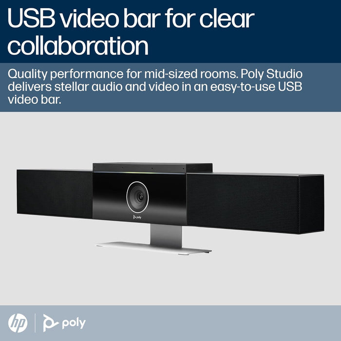 Poly Studio 4K USB Video Conference System (Plantronics) - Camera, Microphone, & Speaker Bar for Small & Medium Conference Rooms - Auto Framing & Tracking - Teams/Zoom Certified - Amazon Exclusive - USA Trading Depot, LLC
