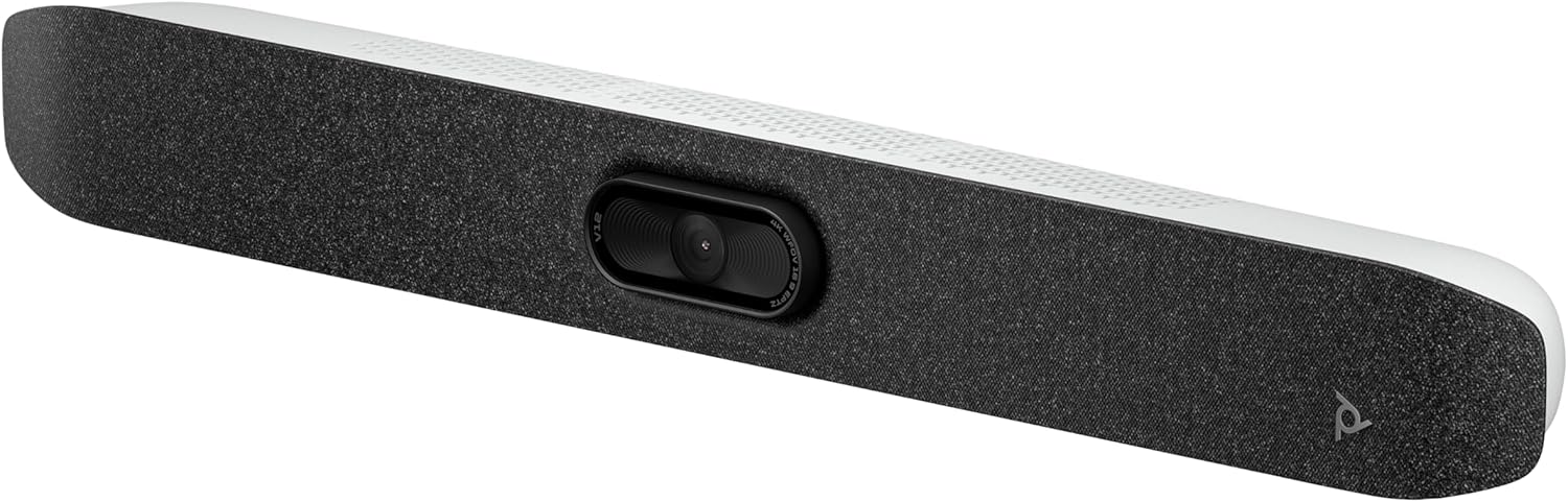 Poly Studio V12 – USB Video Bar for Small Rooms - 4K 20MP Camera, AI-Enhanced Audio, Noise Cancellation, Poly Lens Management - Microsoft Teams, Zoom & Google Meet Compatible - Thoughtfully Made - USA Trading Depot, LLC
