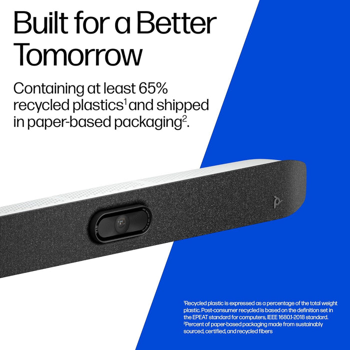 Poly Studio V12 – USB Video Bar for Small Rooms - 4K 20MP Camera, AI-Enhanced Audio, Noise Cancellation, Poly Lens Management - Microsoft Teams, Zoom & Google Meet Compatible - Thoughtfully Made - USA Trading Depot, LLC